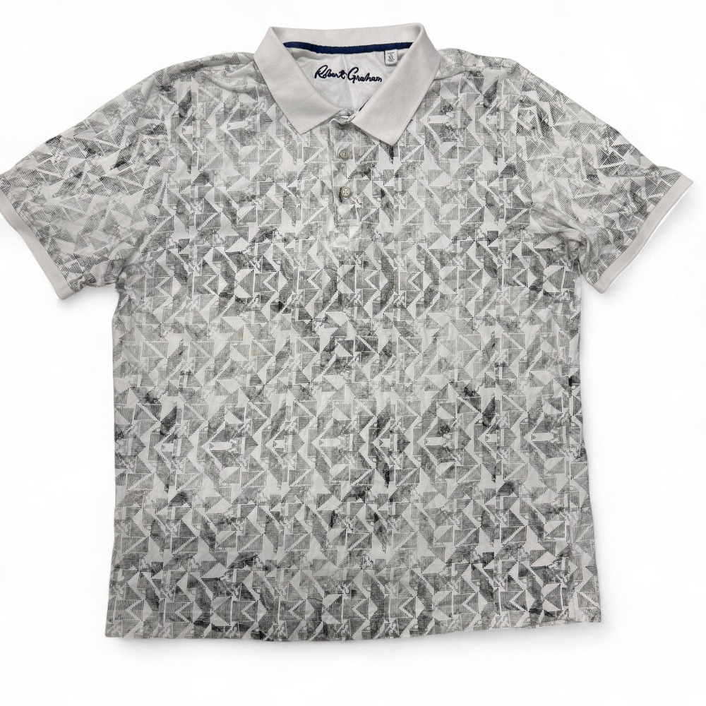 Robert Graham Polo Shirt Mens XL‎ Classic Fit Geometric Print Short Sleeve Golf